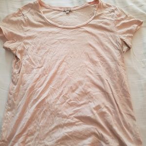 Pink acid wash gap tee